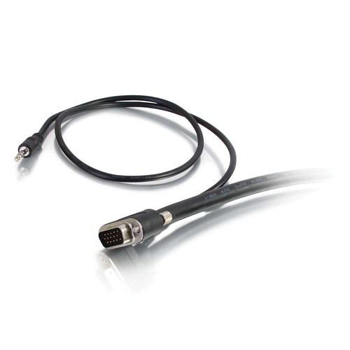 C2G Select 15-Pin VGA + 3.5mm Mini Male to Male A/V Cable (1', Black)