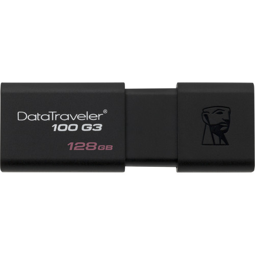 Kingston 128GB Data Traveler 100 G3 USB 3.0 Flash Drive (Black)