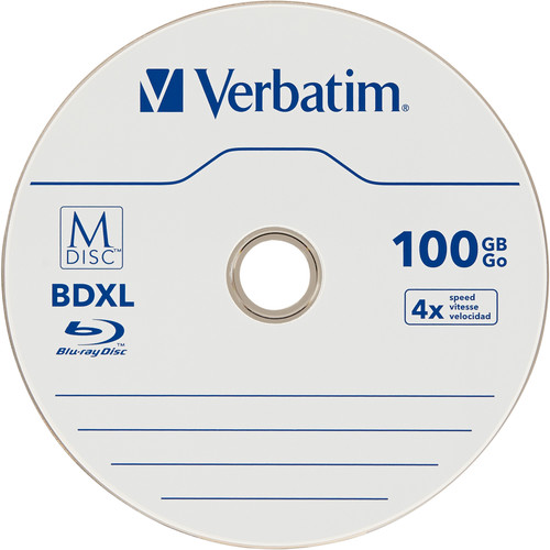Verbatim M DISC BDXL 100GB 4x Blu-ray Discs (Jewel Case, 5-Pack)