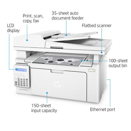 HP LaserJet Pro M130fn All-in-One Monochrome Laser Printer