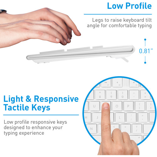 Macally 103 Key Full-Size USB Keyboard With Shortcut Keys for Mac (White)