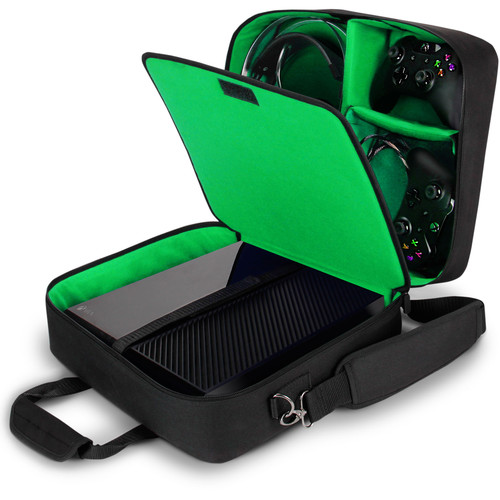 USA GEAR S13 Travel Carrying Case for Xbox One (Gray/Green)