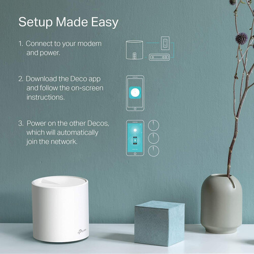 TP-Link Deco X20 AX1800 Wireless Dual-Band Gigabit Mesh Wi-Fi System (3-Pack)