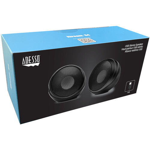 Adesso Xtream S4 USB-Powered Stereo Multimedia Desktop Speakers (Black, Pair)