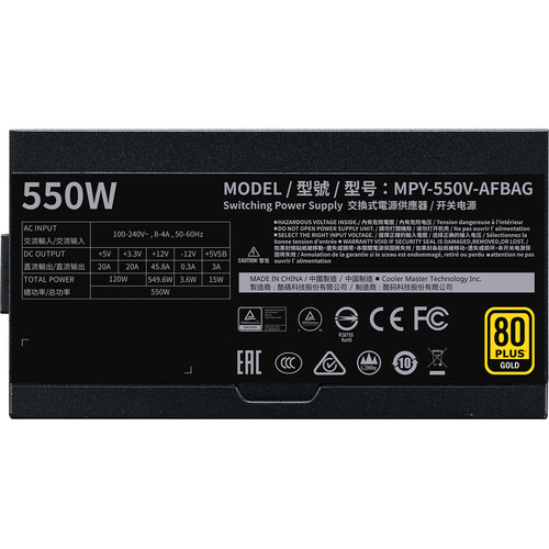 Cooler Master V550 Gold V2 550W 80 PLUS Gold Modular Power Supply (Black)