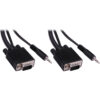 Pearstone Standard VGA Male to VGA Male Cable with 3.5mm Stereo Audio (50')