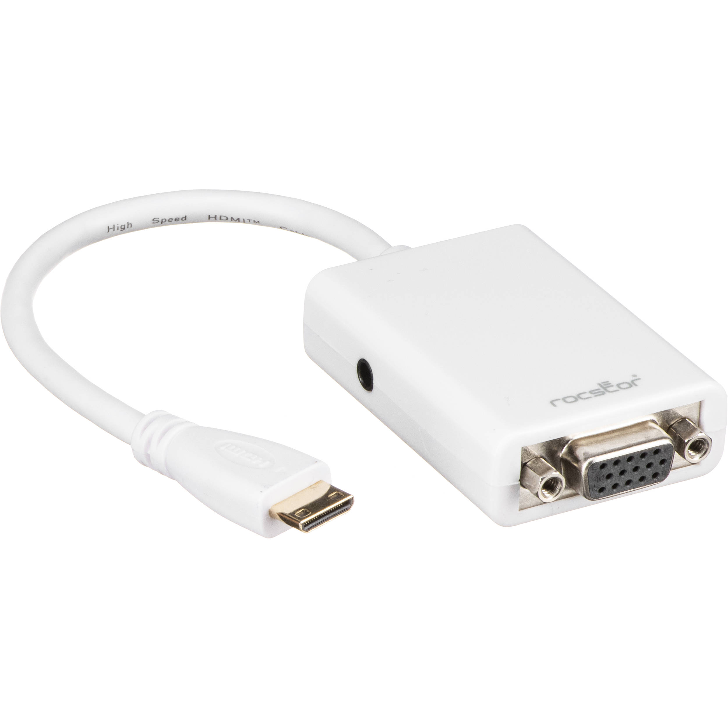 Rocstor Mini-HDMI to VGA Converter (White)