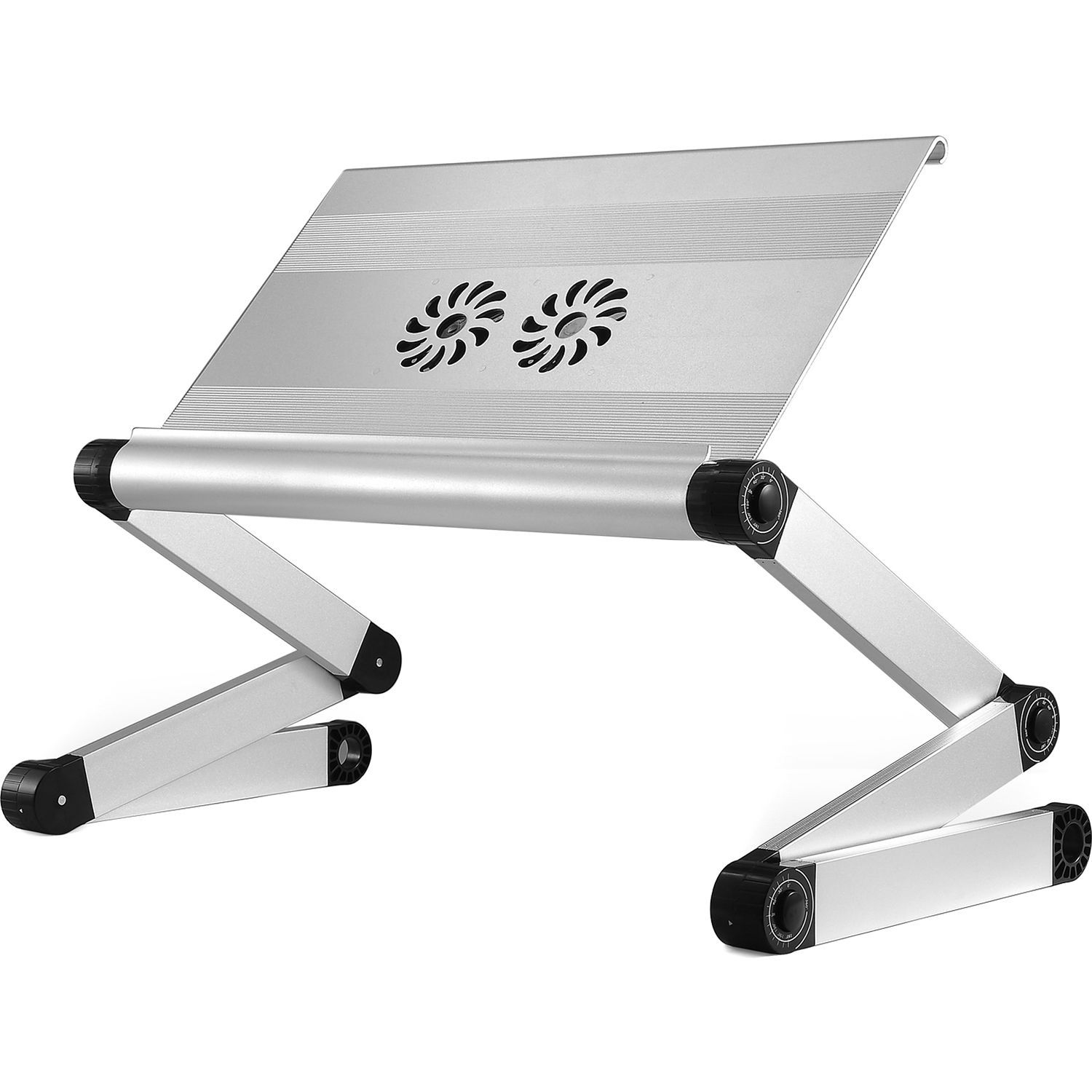 Uncaged Ergonomics WorkEZ Executive Laptop Stand with 3 USB Ports and 2 Cooling Fans (Silver)